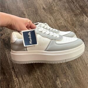 Gray and white madden girl sneakers. Platform style. Size 7.5 women’s